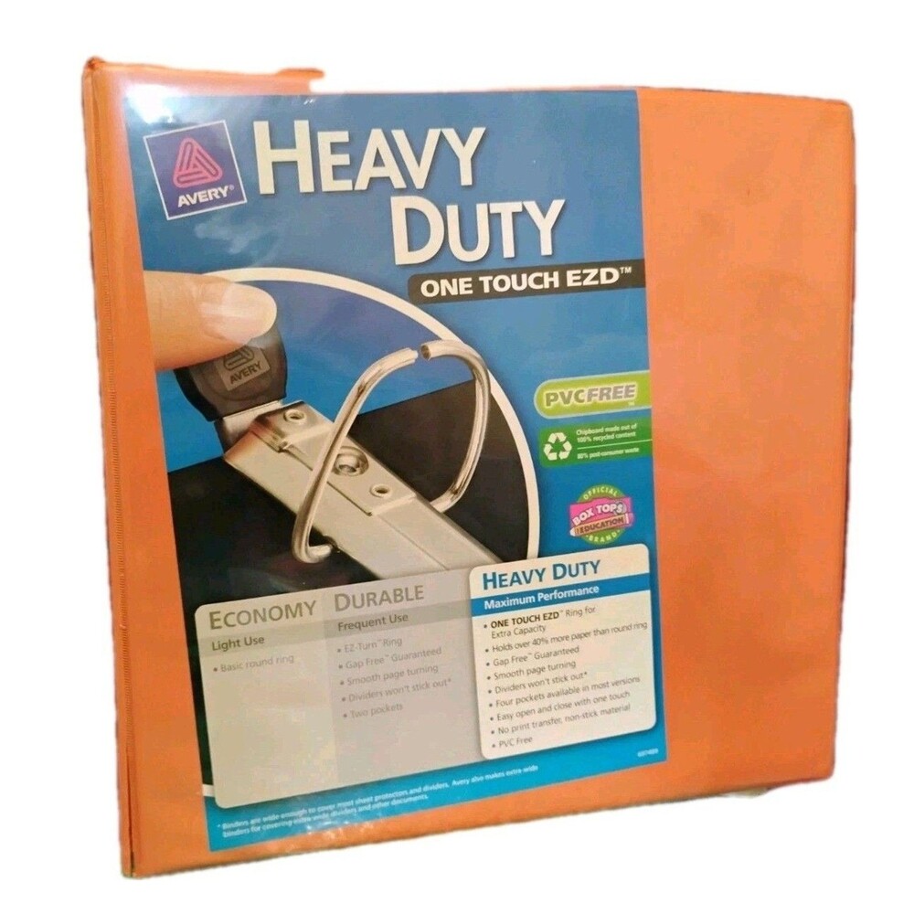 Avery 3" One Touch EZD Rings 670 Sheet Capacity Heavy Duty View Binder - Orange